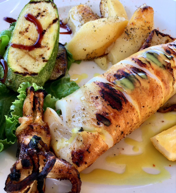 greek food, squid