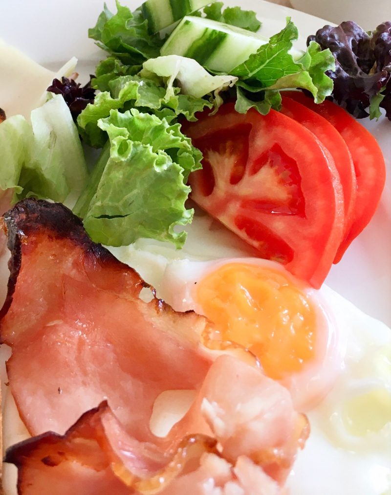 salad, bacon egg