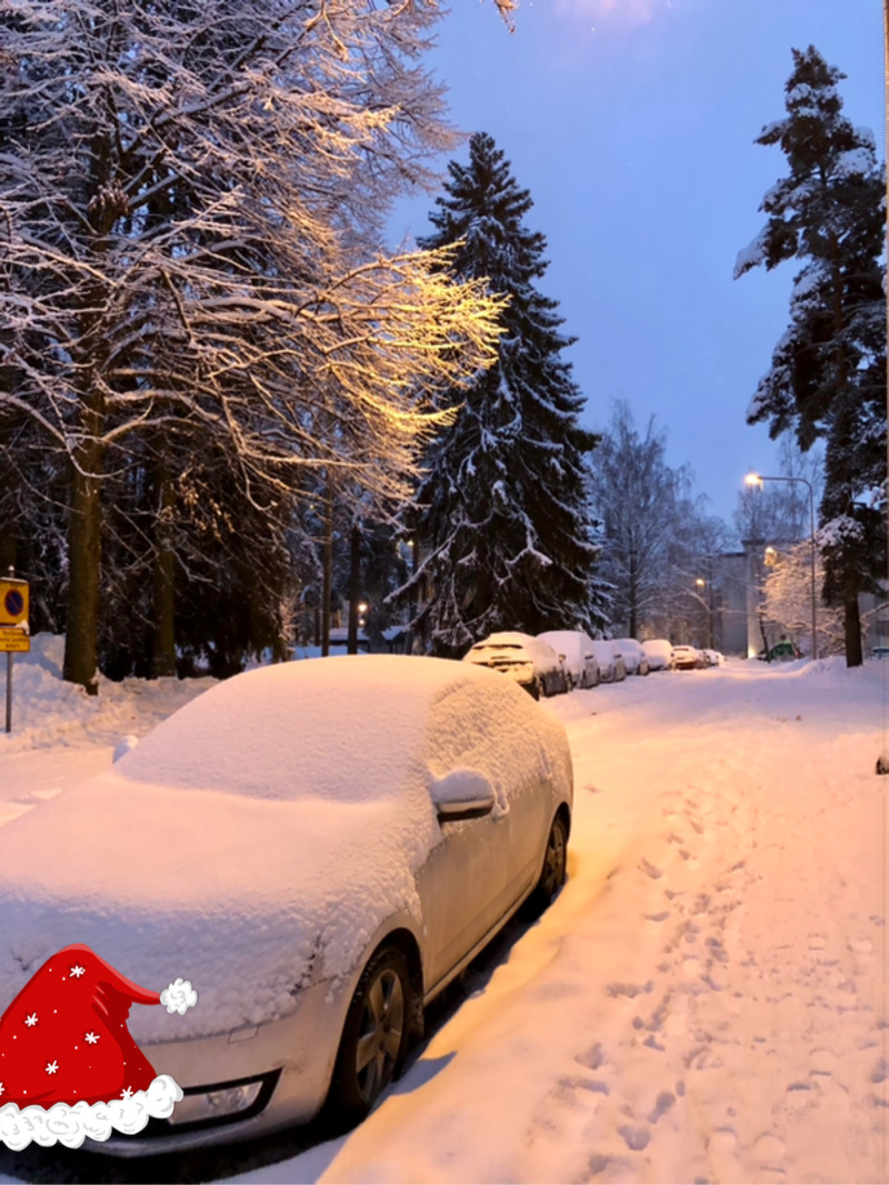 winter, snow, car