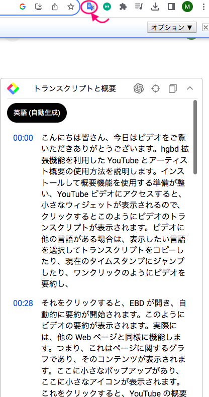 YouTube Summaryを日本語訳