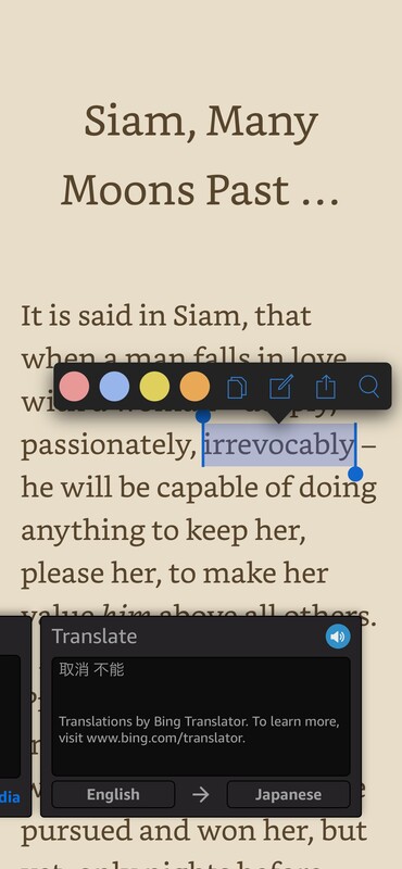 kindle 単語を翻訳する